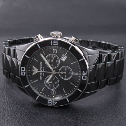 Emporio Armani AR1421 Leo Men's Black Ceramic Watch - SJR London Timepiece