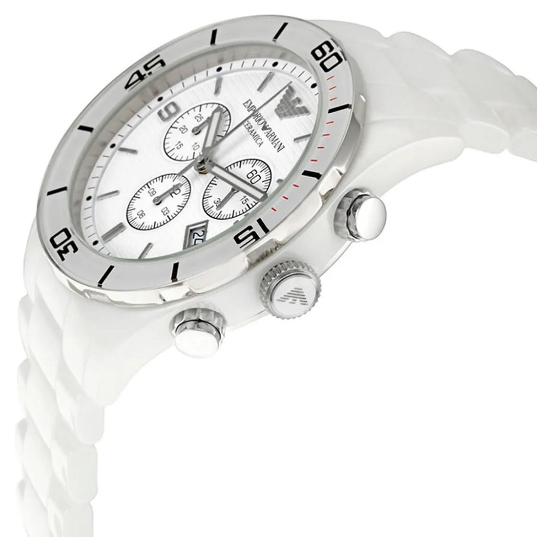 Emporio Armani AR1424 Leo Men's White Ceramic Watch - SJR London Timepiece