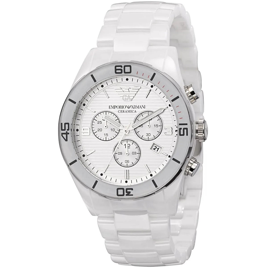 Montre pour homme en céramique blanche Emporio Armani AR1424 Leo