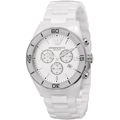 Emporio Armani AR1424 Leo Men's White Ceramic Watch - SJR London Timepiece