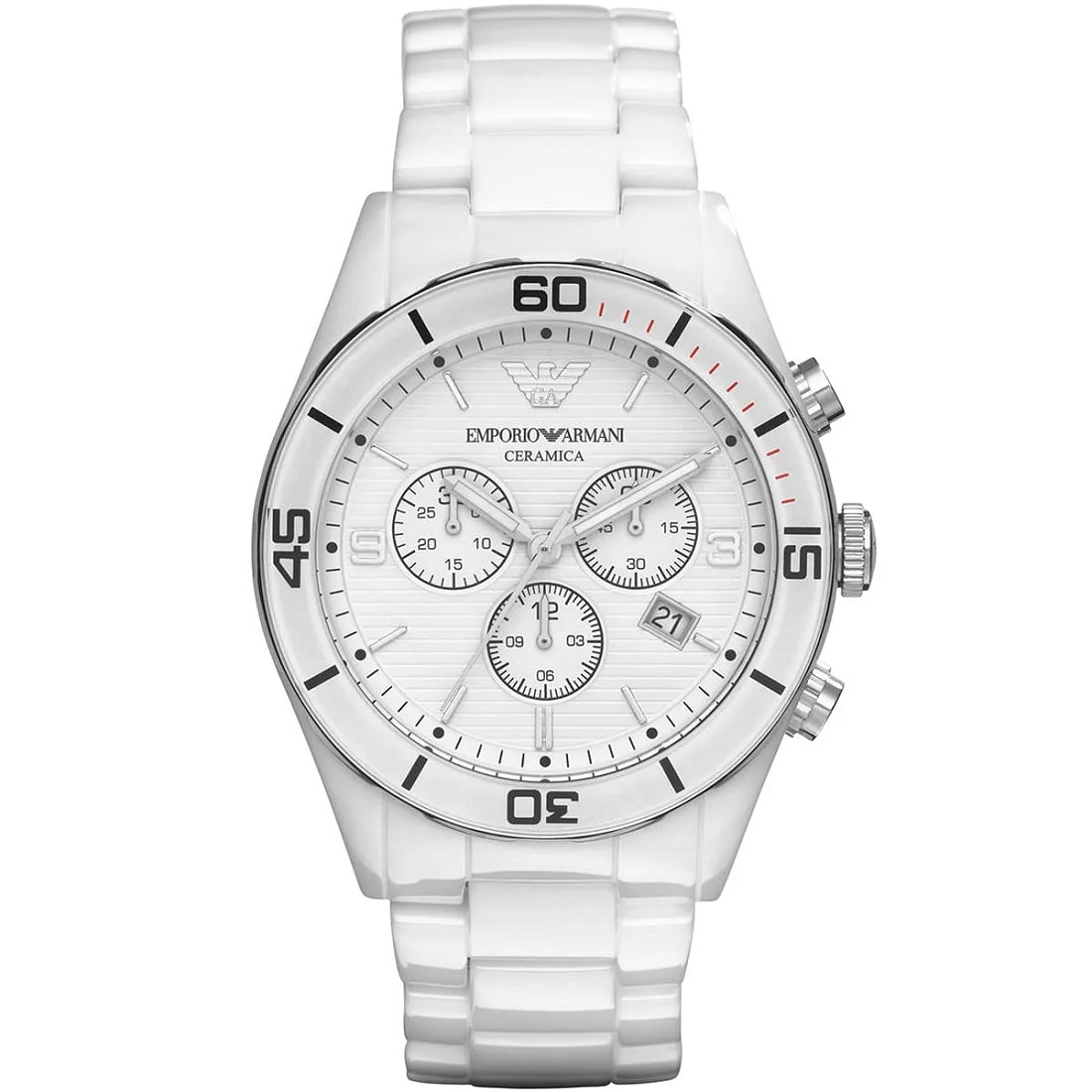 Emporio Armani AR1424 Leo Men's White Ceramic Watch - SJR London Timepiece