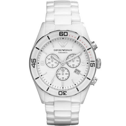 Emporio Armani AR1424 Leo Men's White Ceramic Watch - SJR London Timepiece