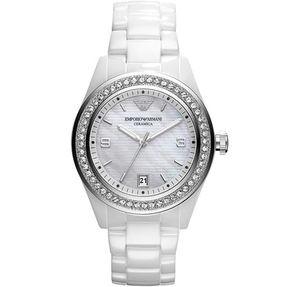 Emporio Armani AR1426 Ceramica Women's White Watch - SJR London Timepiece