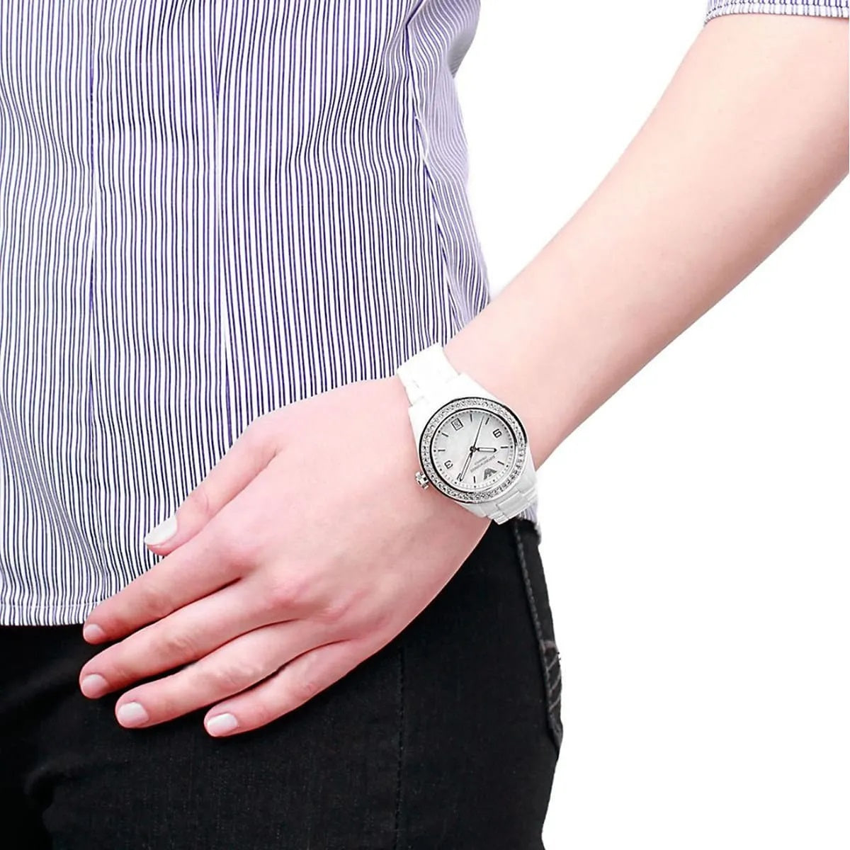 Emporio Armani AR1426 Ceramica Women's White Watch - SJR London Timepiece