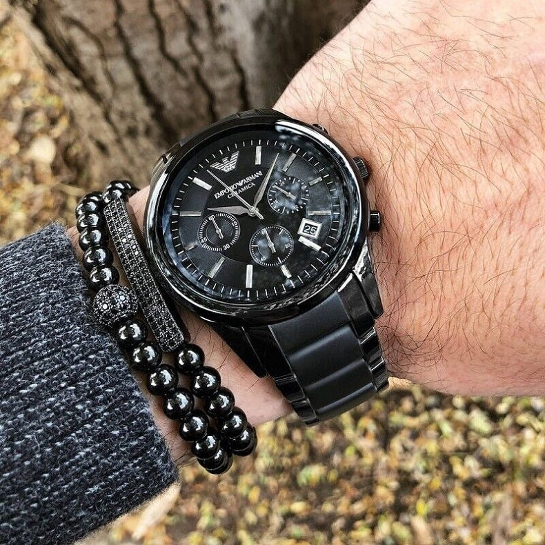 Emporio Armani AR1452 Ceramica Men's 43mm Black Ceramic Watch - SJR London Timepiece