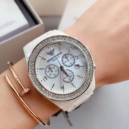 Emporio Armani AR1456 Ceramica Women's White Watch - SJR London Timepiece