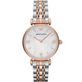 Montre bicolore Emporio Armani AR1683 Gianni T-Bar pour femme