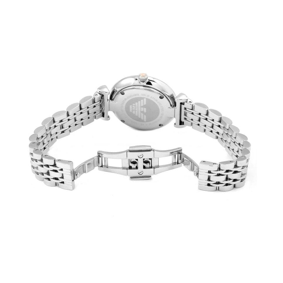 Emporio Armani AR1779 Gianni T-Bar Women's Silver & Pink Watch - SJR London Timepiece