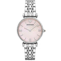 Montre Emporio Armani AR1779 Gianni T-Bar pour femme, argent et rose