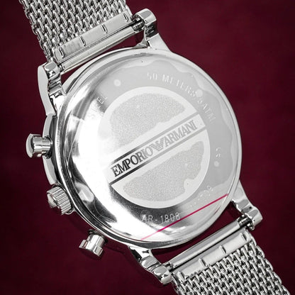 Emporio Armani AR1808 Luigi Men's Silver Mesh Watch - SJR London Timepiece