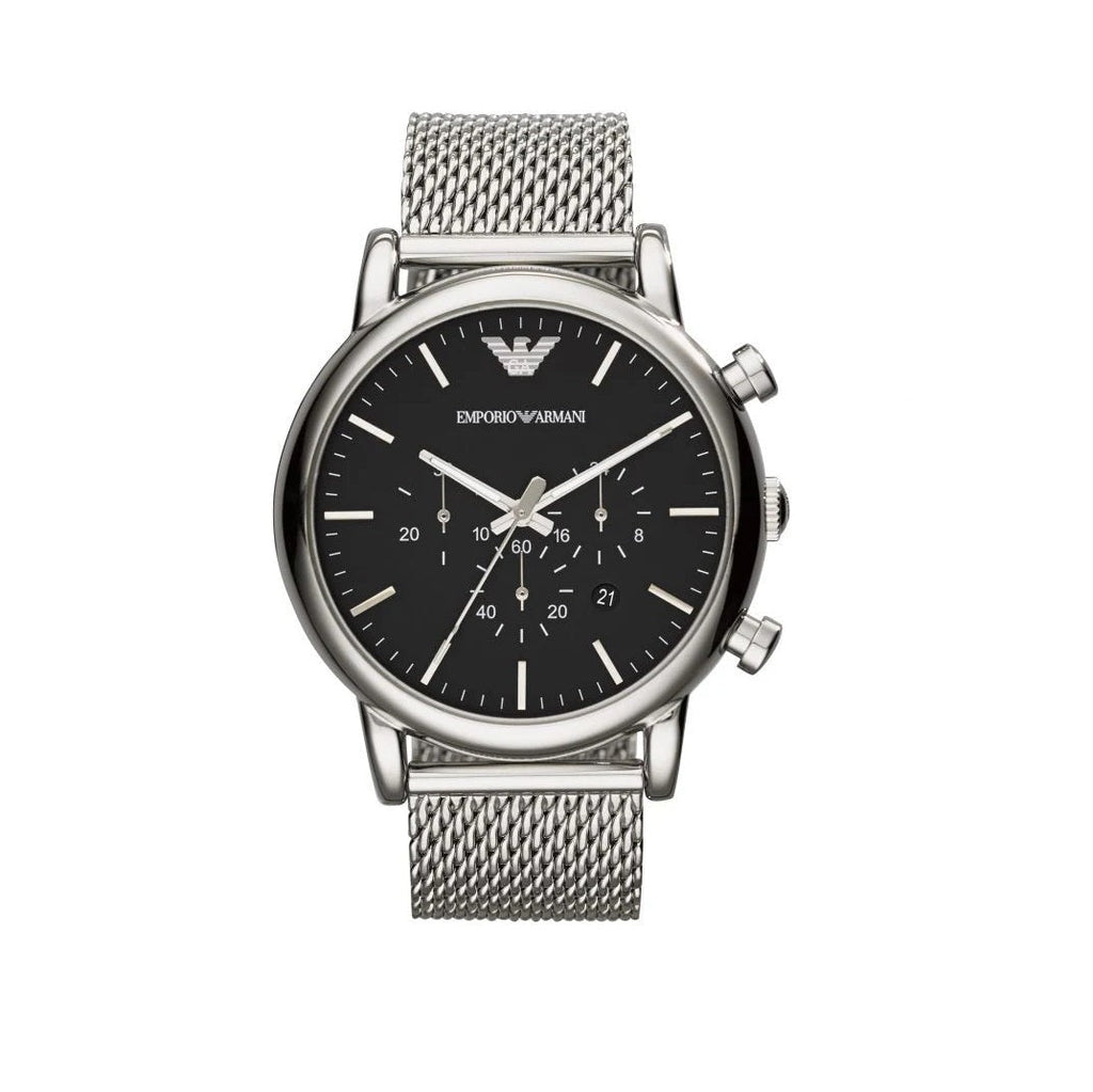 Montre homme Emporio Armani AR1808 Luigi en maille argentée
