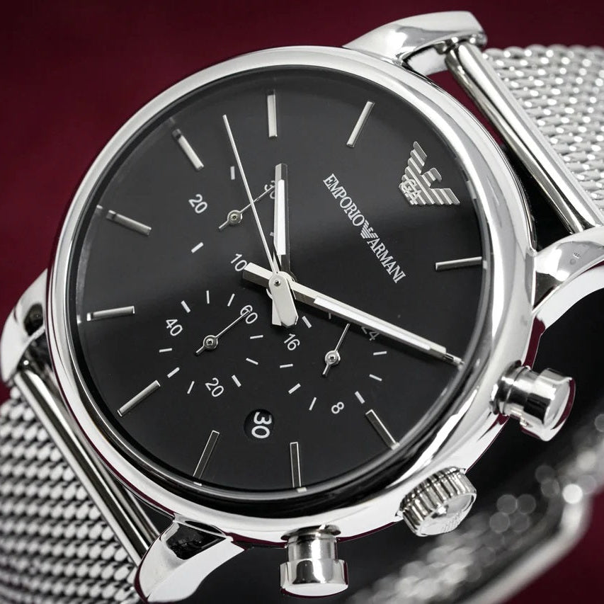 Emporio Armani AR1808 Luigi Men's Silver Mesh Watch - SJR London Timepiece