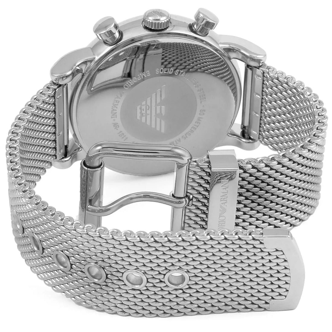 Emporio Armani AR1811 Luigi Men's 41mm Silver Mesh Watch - SJR London Timepiece