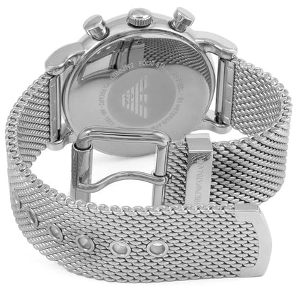Emporio Armani AR1811 Luigi Men's 41mm Silver Mesh Watch - SJR London Timepiece