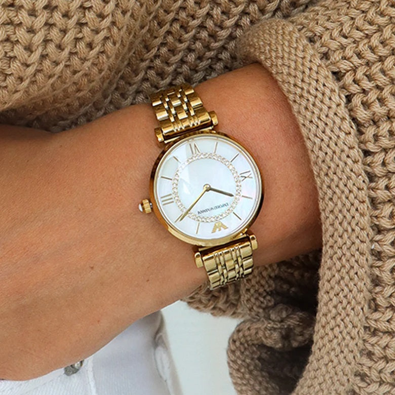 Emporio Armani AR1907 Gianni T-Bar Women's Gold Watch - SJR London Timepiece