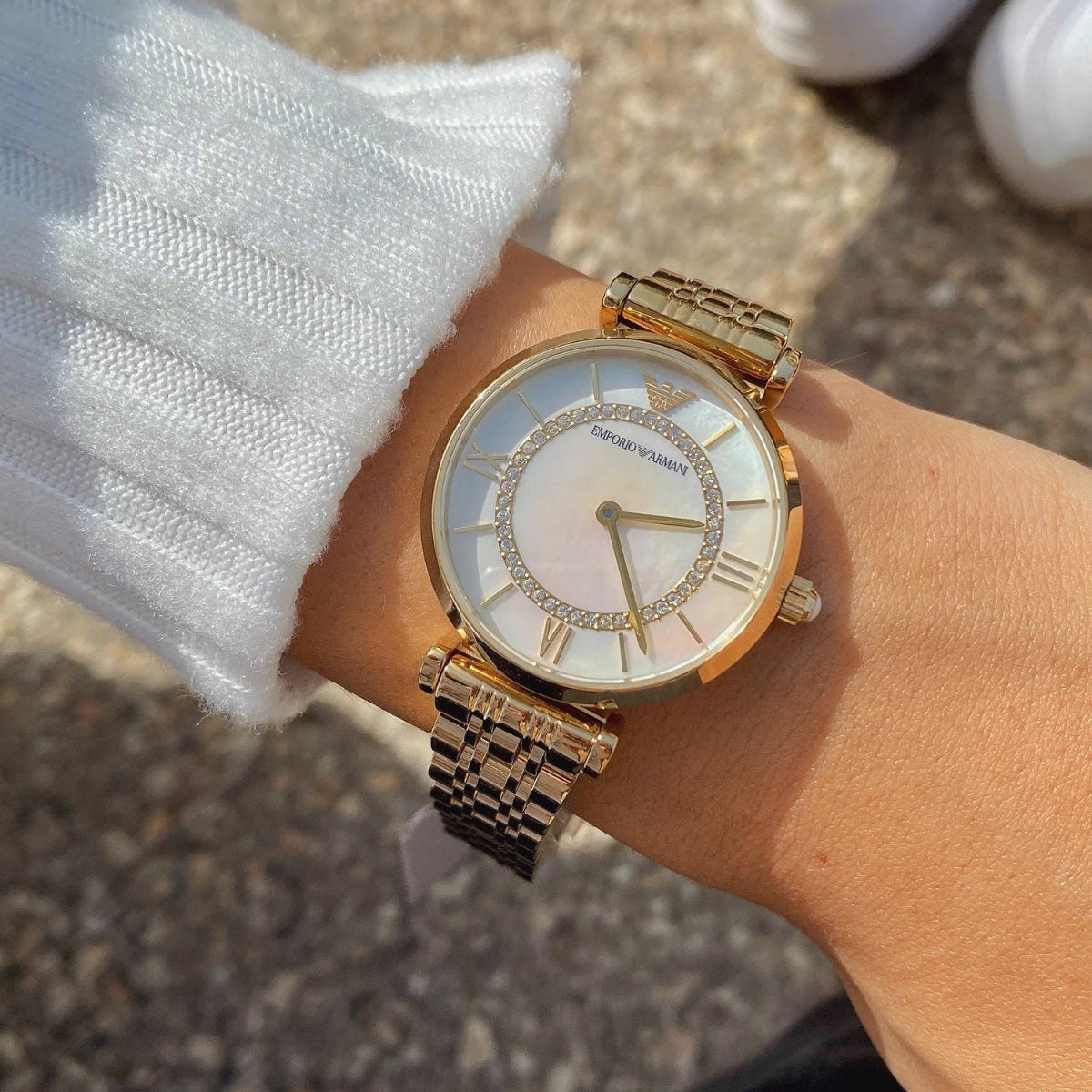 Emporio Armani AR1907 Gianni T-Bar Women's Gold Watch - SJR London Timepiece