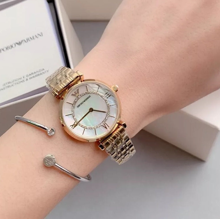 Emporio Armani AR1907 Gianni T-Bar Women's Gold Watch - SJR London Timepiece