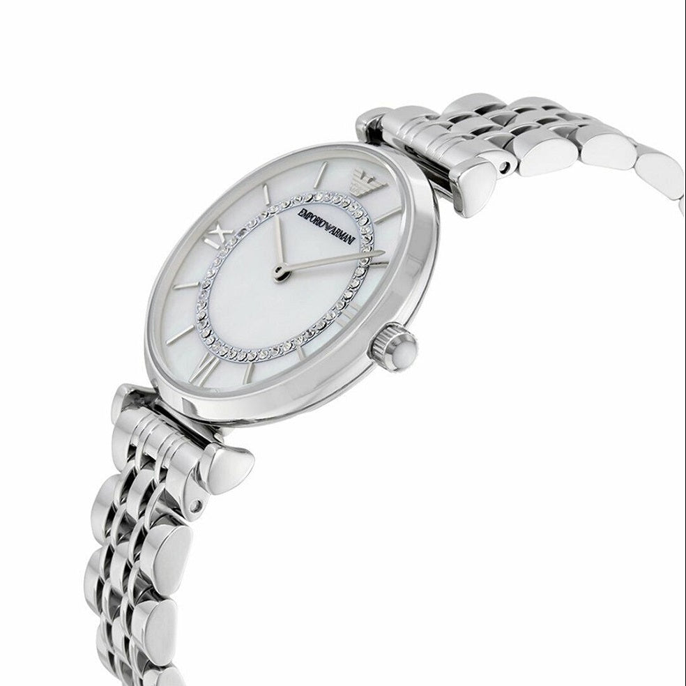 Emporio Armani AR1908 Gianni T-Bar Women's Silver Watch - SJR London Timepiece
