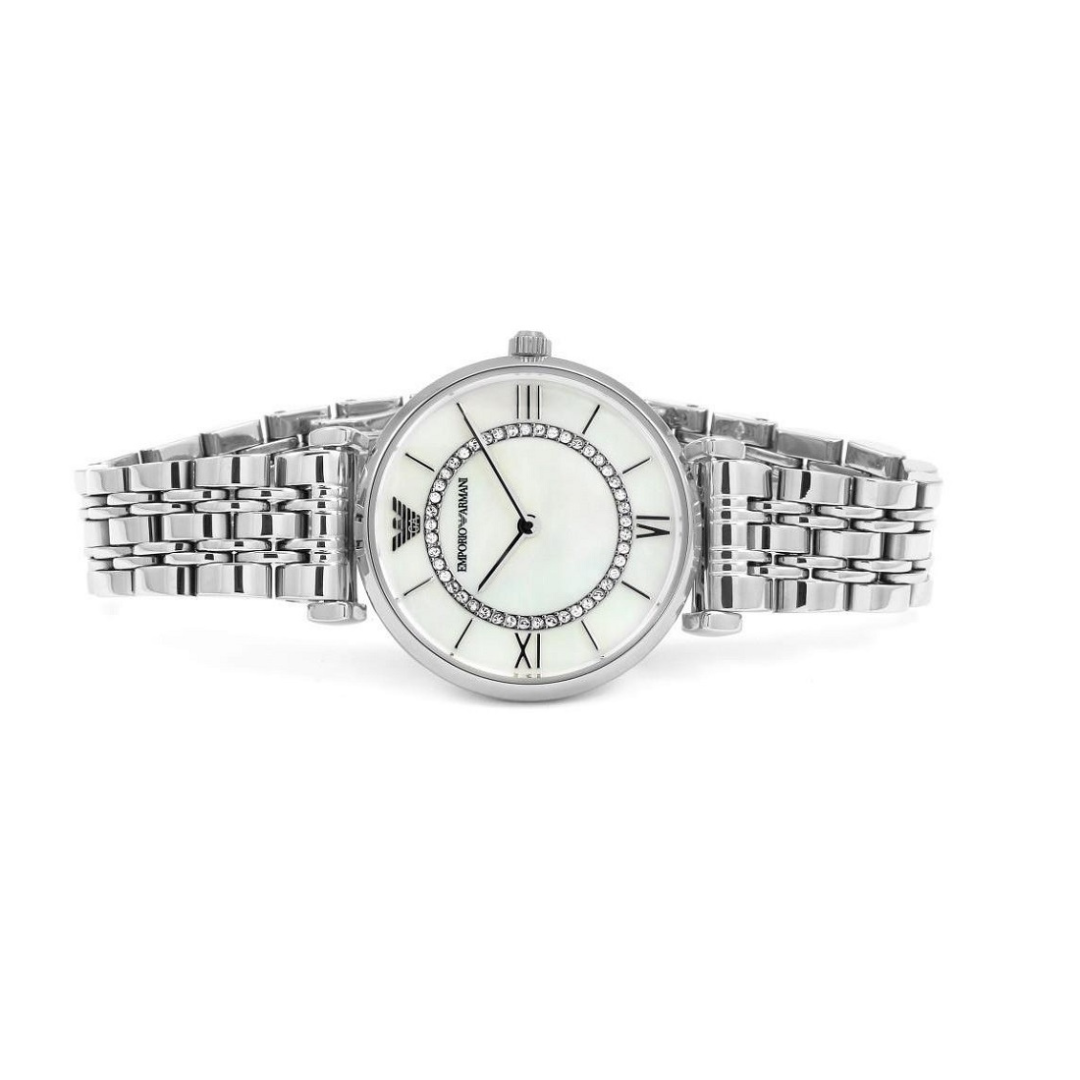 Emporio Armani AR1908 Gianni T-Bar Women's Silver Watch - SJR London Timepiece