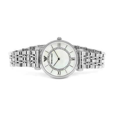 Emporio Armani AR1908 Gianni T-Bar Women's Silver Watch - SJR London Timepiece