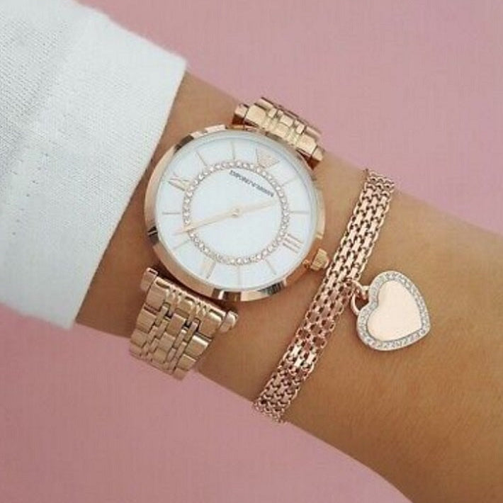 Emporio Armani AR1909 Gianni T-Bar Women's Rose Gold Watch - SJR London Timepiece