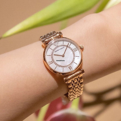 Emporio Armani AR1909 Gianni T-Bar Women's Rose Gold Watch - SJR London Timepiece