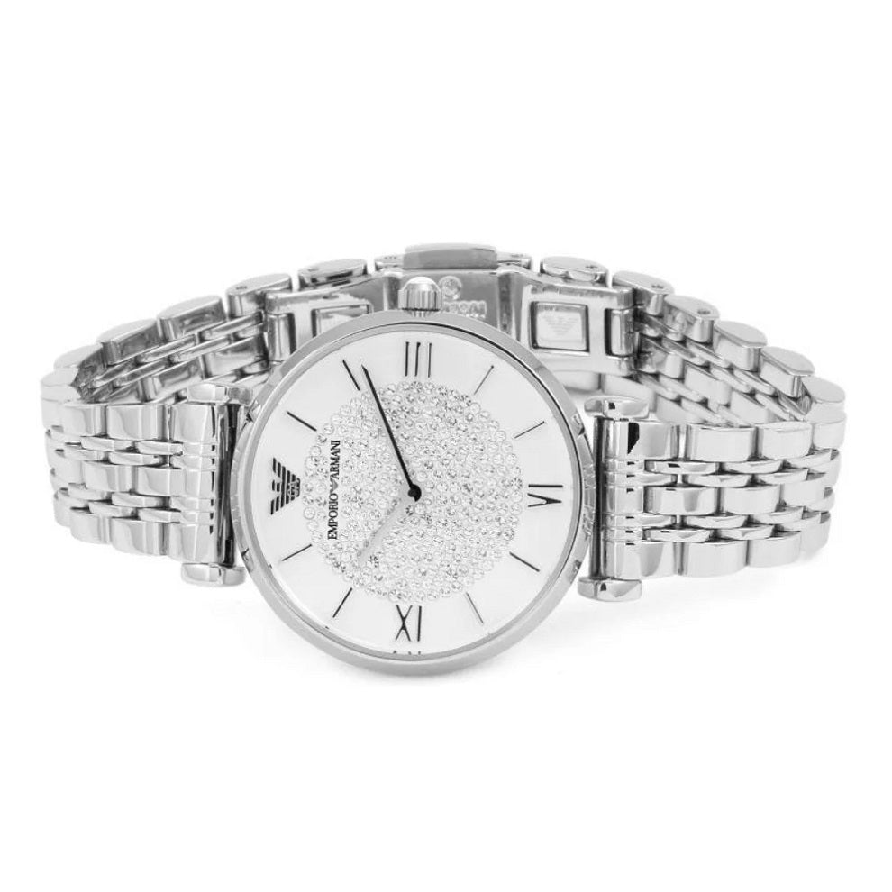 Emporio Armani AR1925 Gianni T-Bar Women's Silver Watch - SJR London Timepiece