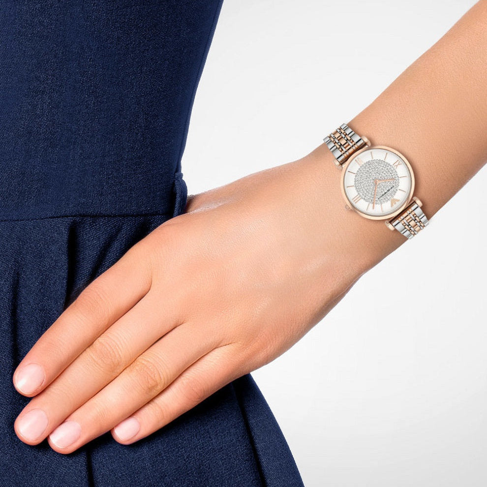 Emporio Armani AR1926 Gianni T-Bar Women's Two-Tone Watch - SJR London Timepiece