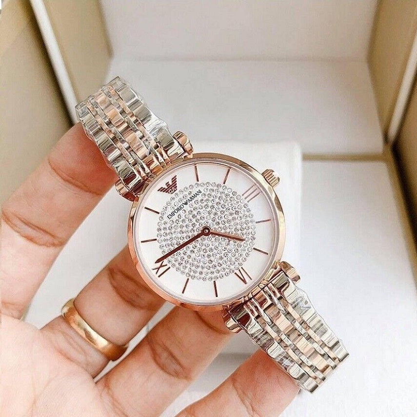 Emporio Armani AR1926 Gianni T-Bar Women's Two-Tone Watch - SJR London Timepiece