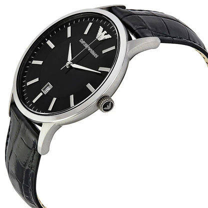 Emporio Armani AR2411 Renato Men's Black Leather Watch - SJR London Timepiece