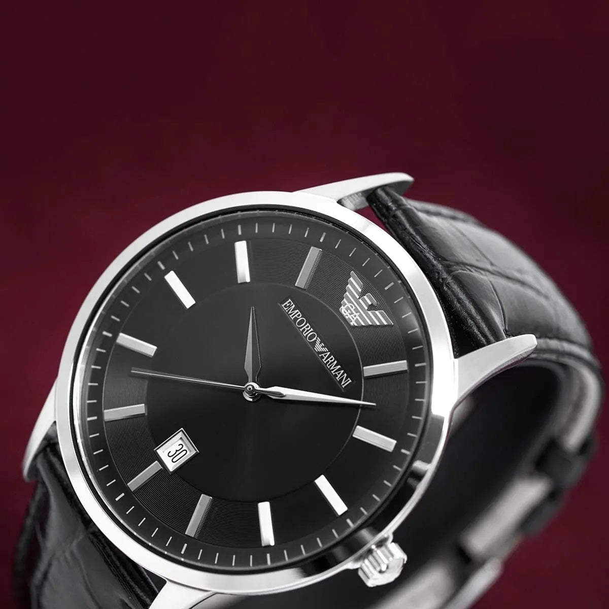 Emporio Armani AR2411 Renato Men's Black Leather Watch - SJR London Timepiece