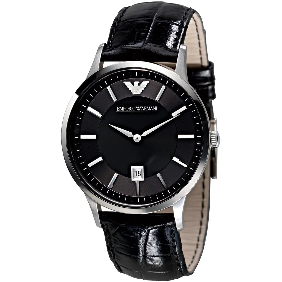 Emporio Armani AR2411 Renato Men's Black Leather Watch - SJR London Timepiece