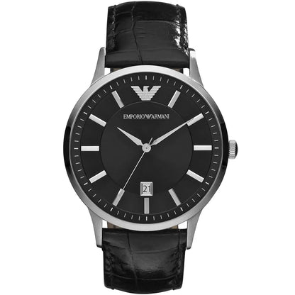Emporio Armani AR2411 Renato Men's Black Leather Watch - SJR London Timepiece
