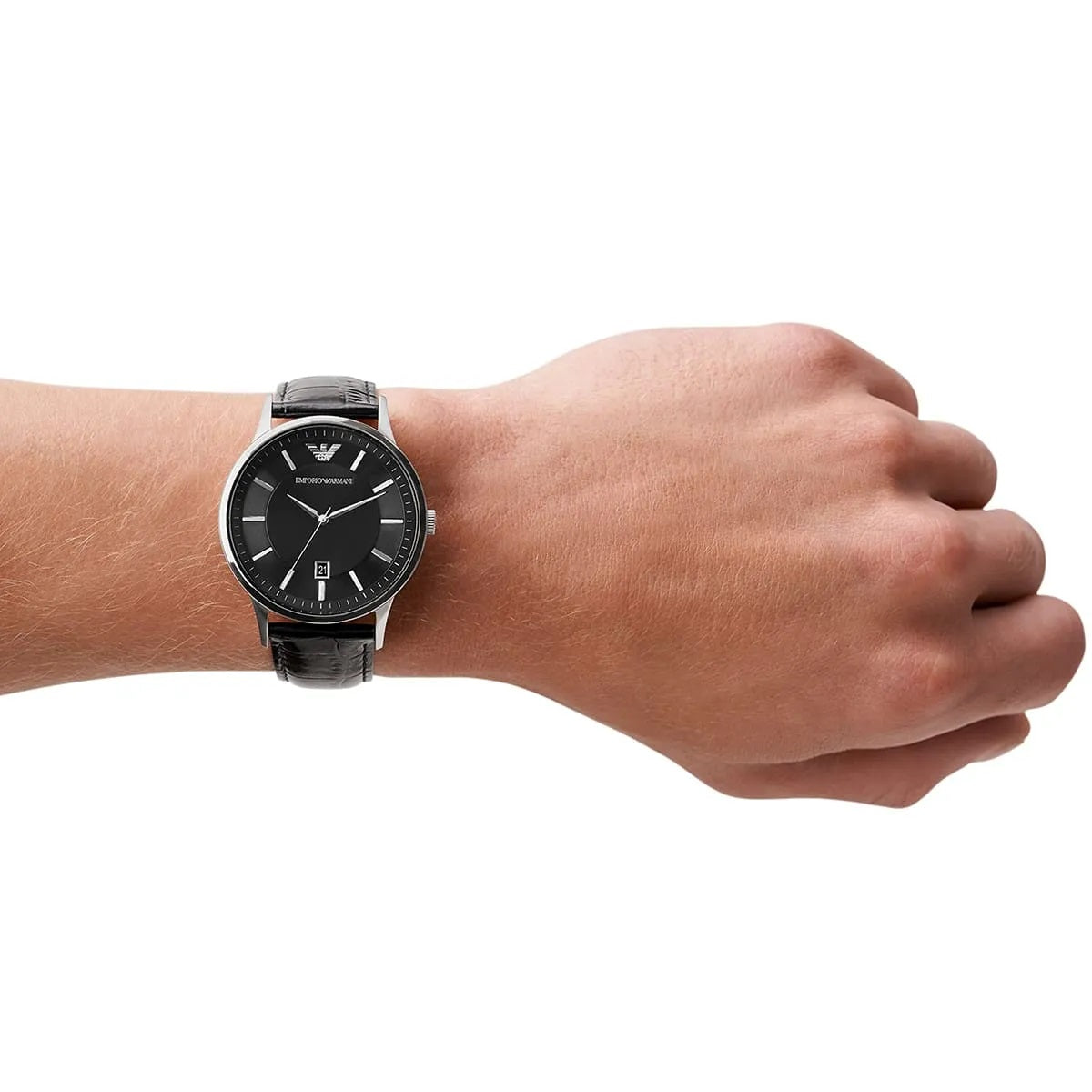 Emporio Armani AR2411 Renato Men's Black Leather Watch - SJR London Timepiece