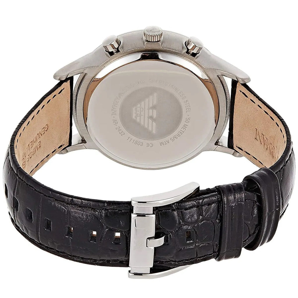 Montre classique Emporio Armani AR2432 pour homme, argentée et noire