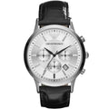 Montre classique Emporio Armani AR2432 pour homme, argentée et noire