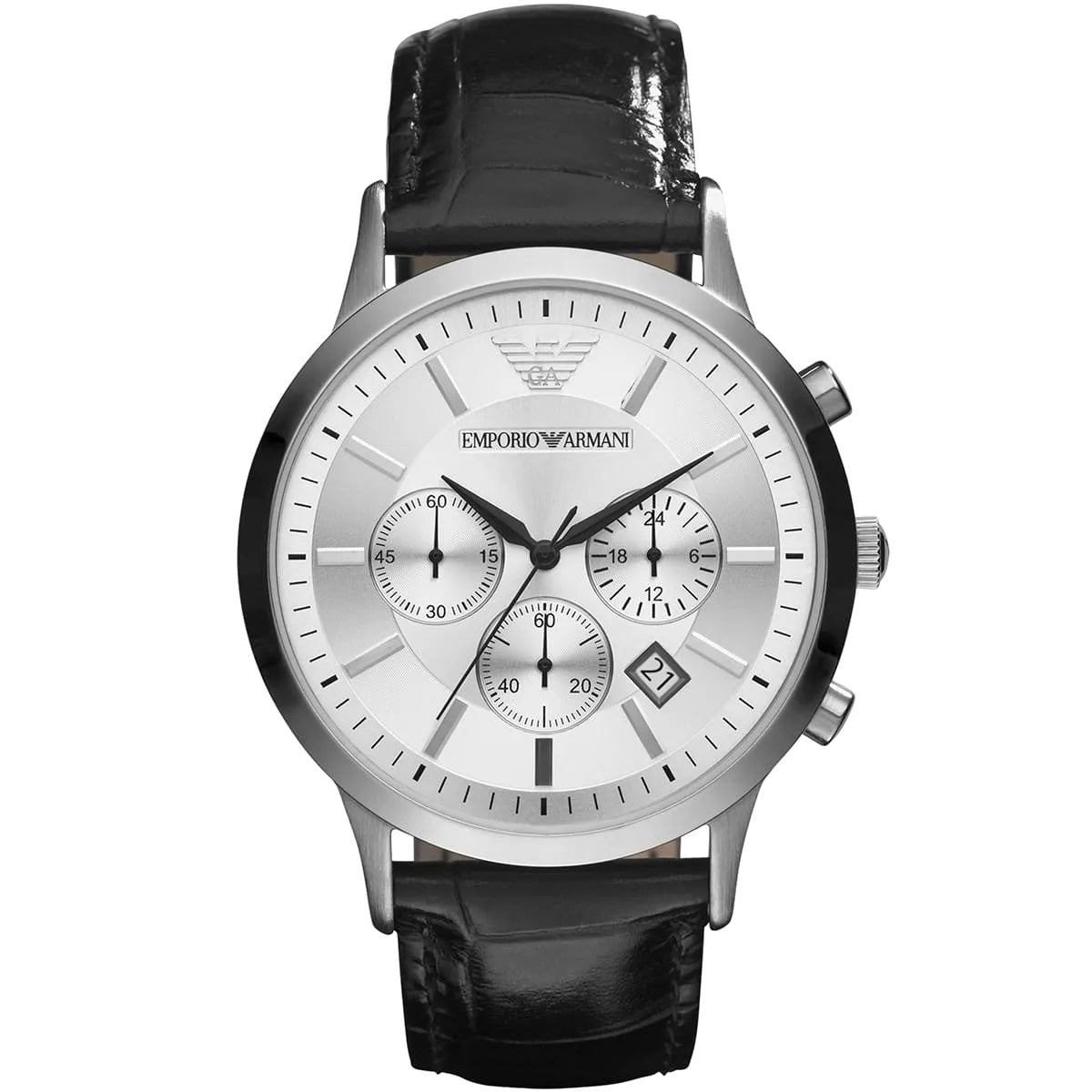 Emporio Armani AR2432 Classic Men's Silver & Black Watch - SJR London Timepiece