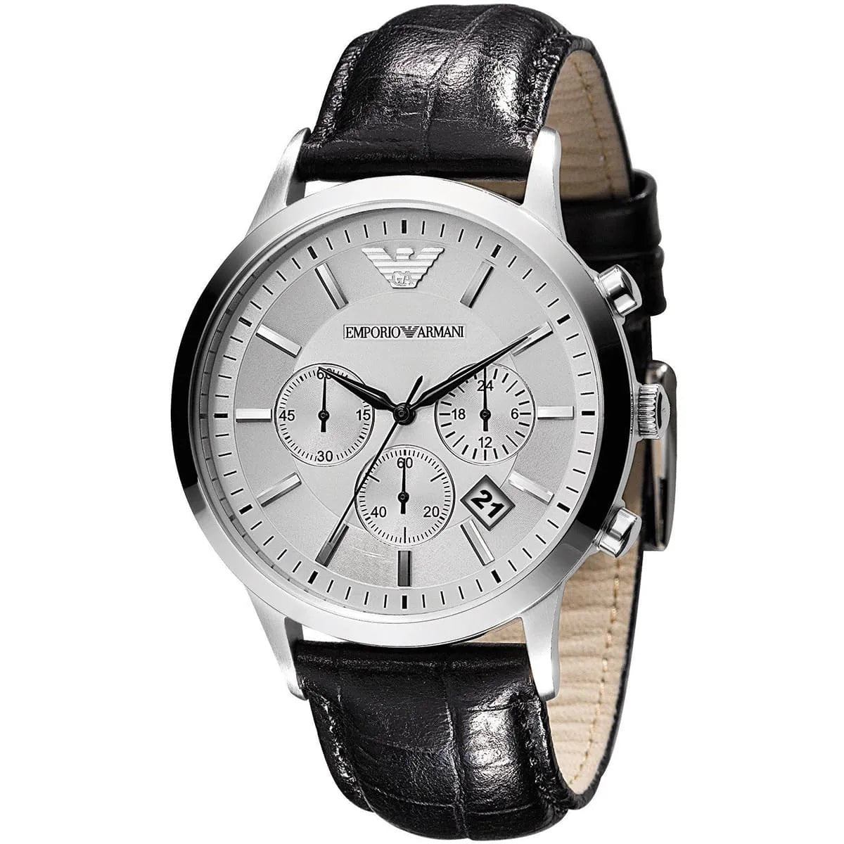 Emporio Armani AR2432 Classic Men's Silver & Black Watch - SJR London Timepiece