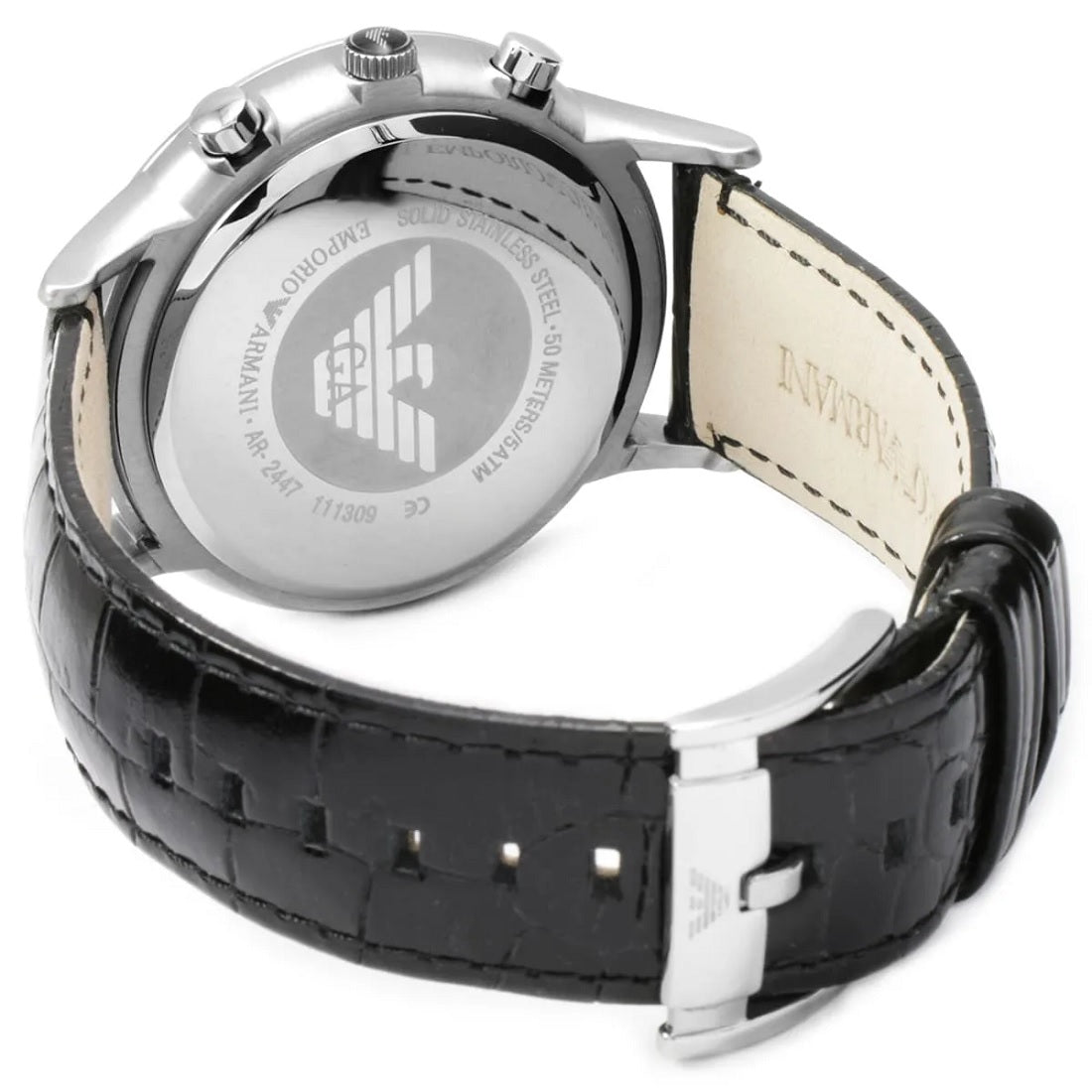 Emporio Armani AR2447 Renato Men's Black Leather Watch - SJR London Timepiece