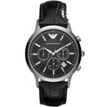 Montre Emporio Armani Renato pour homme en cuir noir AR2447