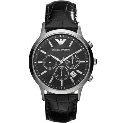 Emporio Armani AR2447 Renato Men's Black Leather Watch - SJR London Timepiece