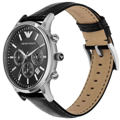 Emporio Armani AR2447 Renato Men's Black Leather Watch - SJR London Timepiece