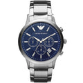 Montre Emporio Armani AR2448 Renato Homme Argentée et Bleue