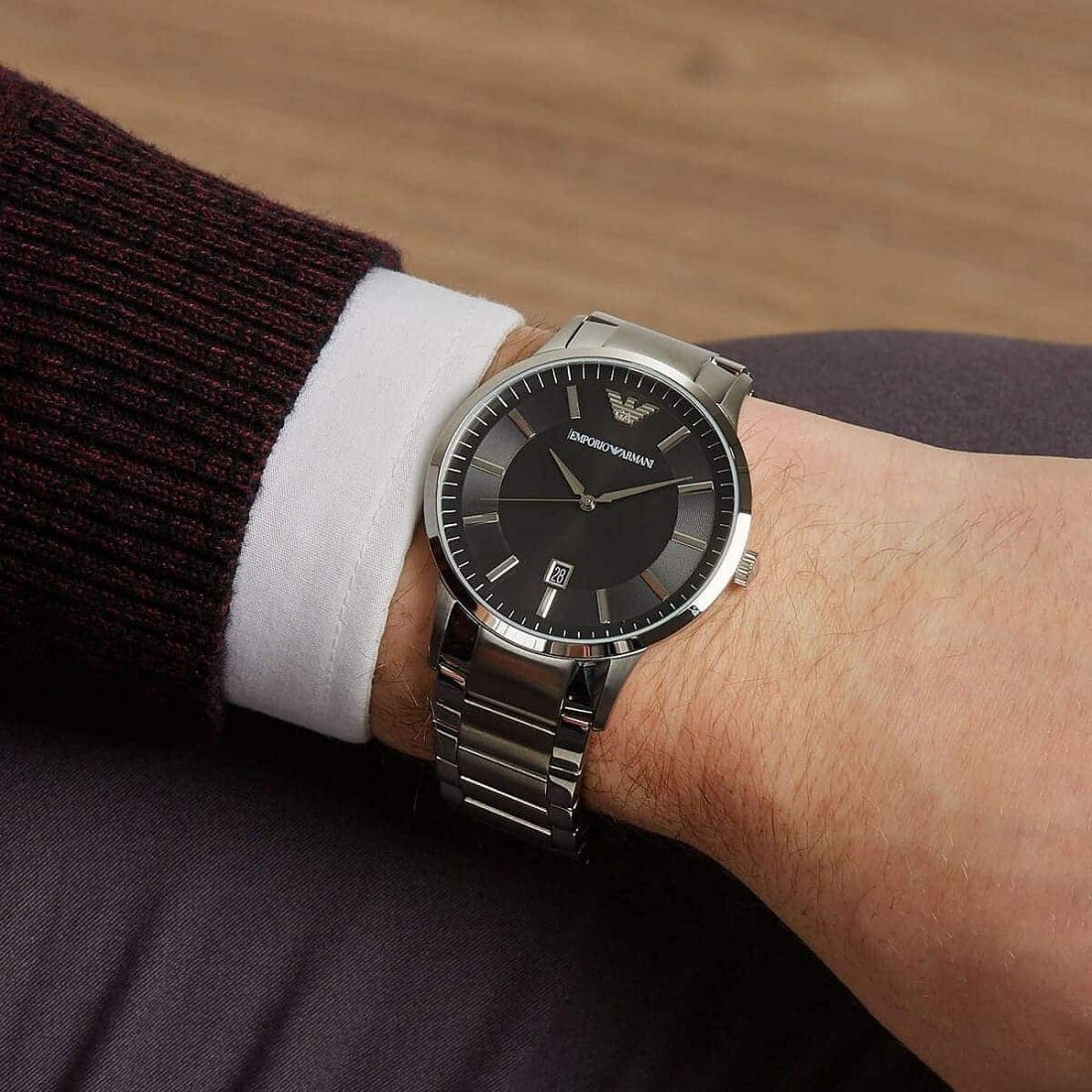 Emporio Armani AR2457 Renato Men's Silver & Black Watch - SJR London Timepiece