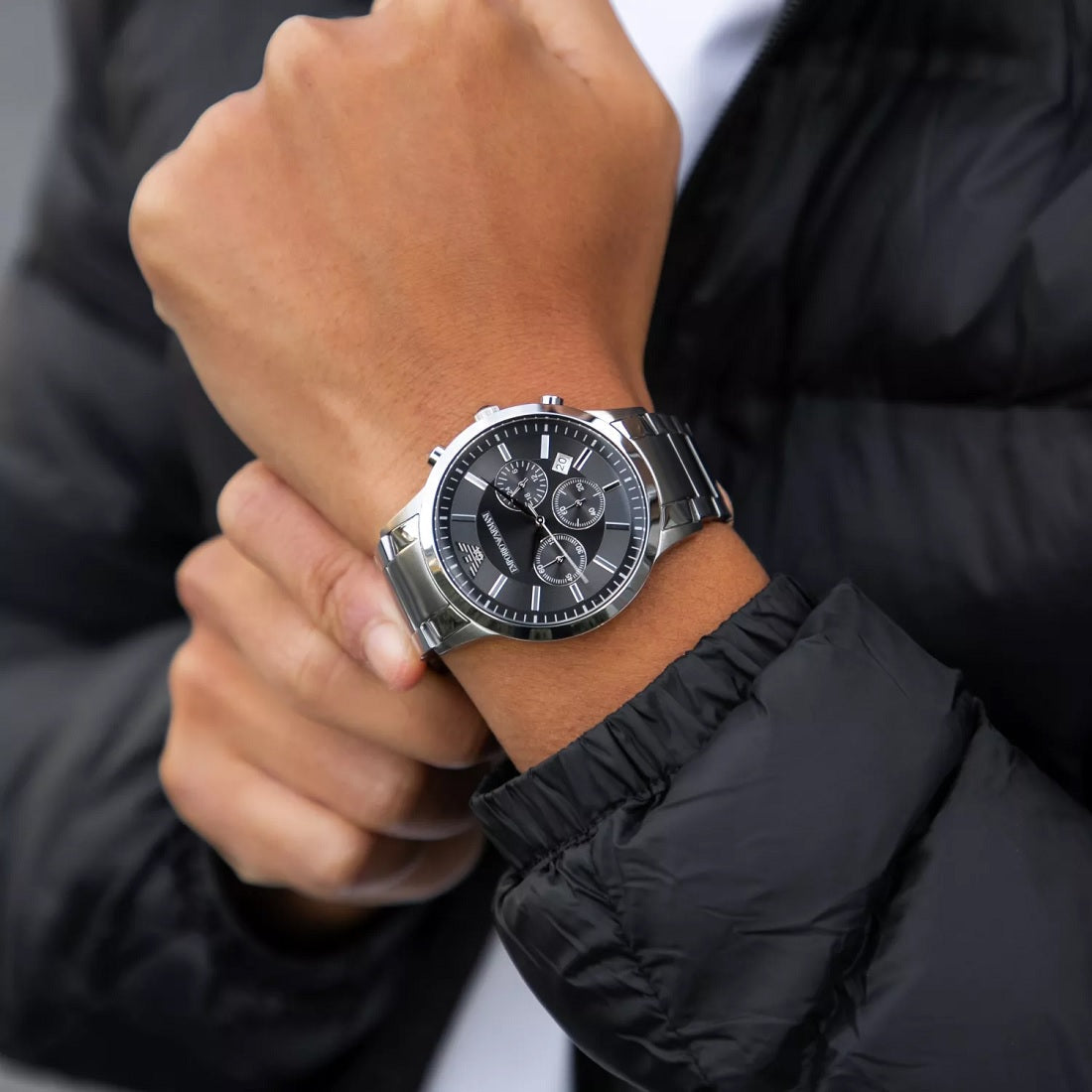 Emporio Armani AR2460 Renato Men's Large Silver Watch - SJR London Timepiece