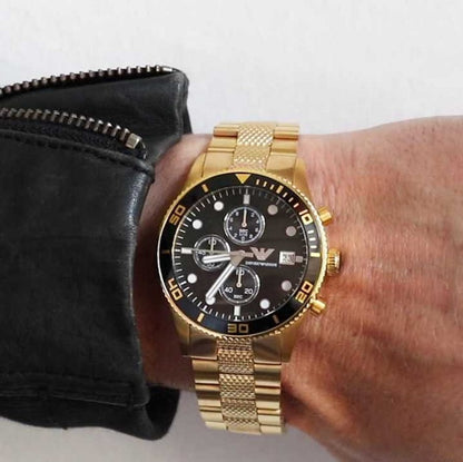 Emporio Armani AR5857 Chronograph Men's Gold Watch - SJR London Timepiece
