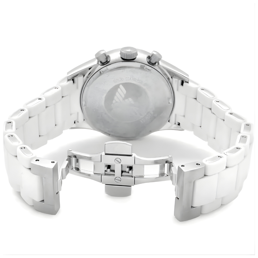 Montre Emporio Armani AR5859 Sportivo pour homme en silicone blanc