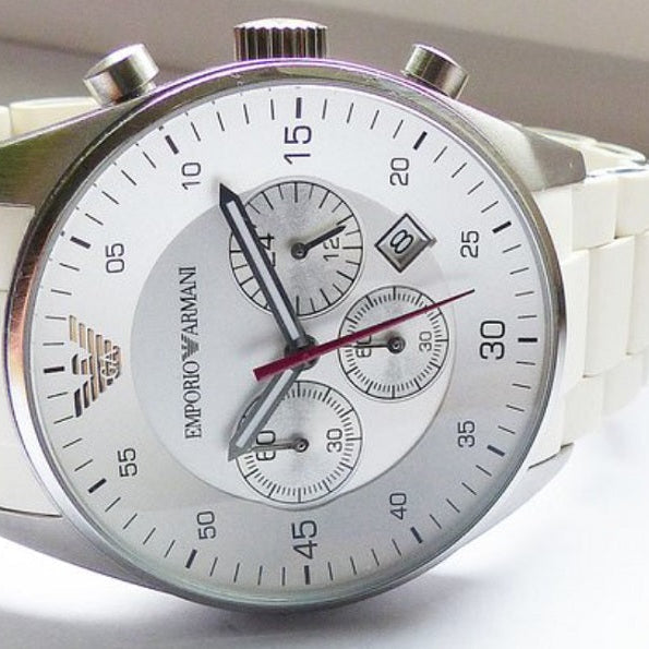 Emporio Armani AR5859 Sportivo Men's White Silicone Watch - SJR London Timepiece