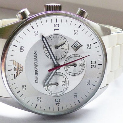Emporio Armani AR5859 Sportivo Men's White Silicone Watch - SJR London Timepiece