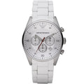 Montre Emporio Armani AR5859 Sportivo pour homme en silicone blanc